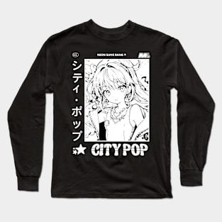 Retro Manga City Pop Vaporwave Aesthetic Anime #4 Long Sleeve T-Shirt